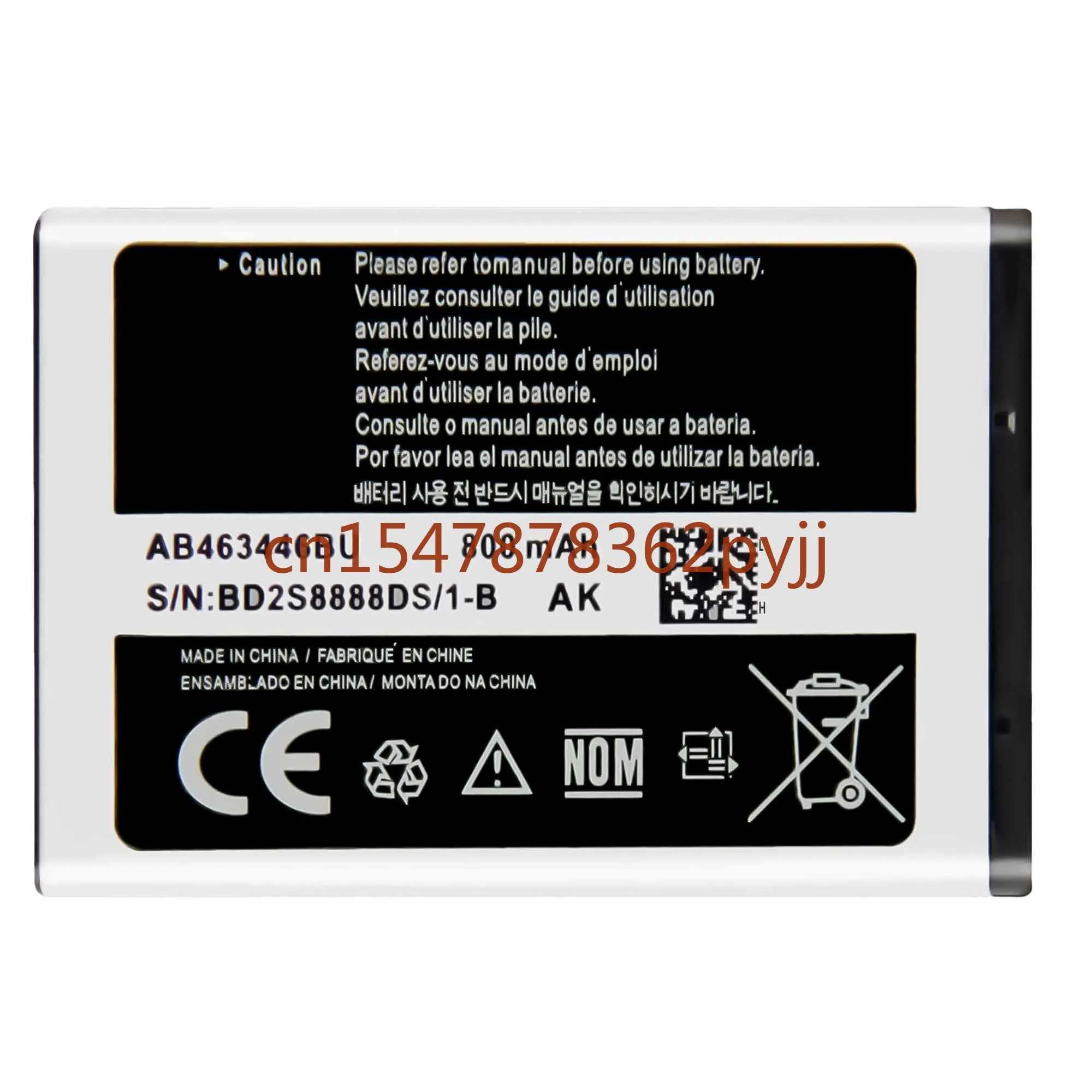 

AB463446BU X208 Battery For X150 C3300K B189 B309 GT-C3520 E1228 GT-E2530 E339 GT-E2330 Battery X208 AB553446BU AB043446BE