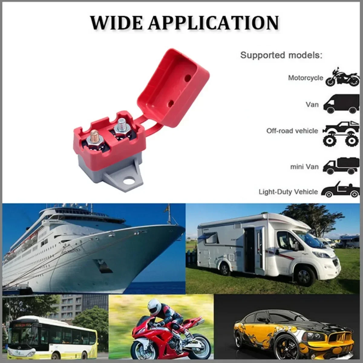 Водонепроницаемая защита от перегрузки по току для автомобиля лодки 50 А