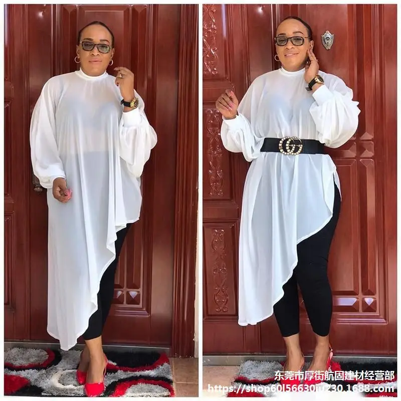 

2022 New Fashion Design Asymmetrical Long Dress New Style Women's Wear O-neck Lantern Sleeve High Street Fashion Sashes Dress