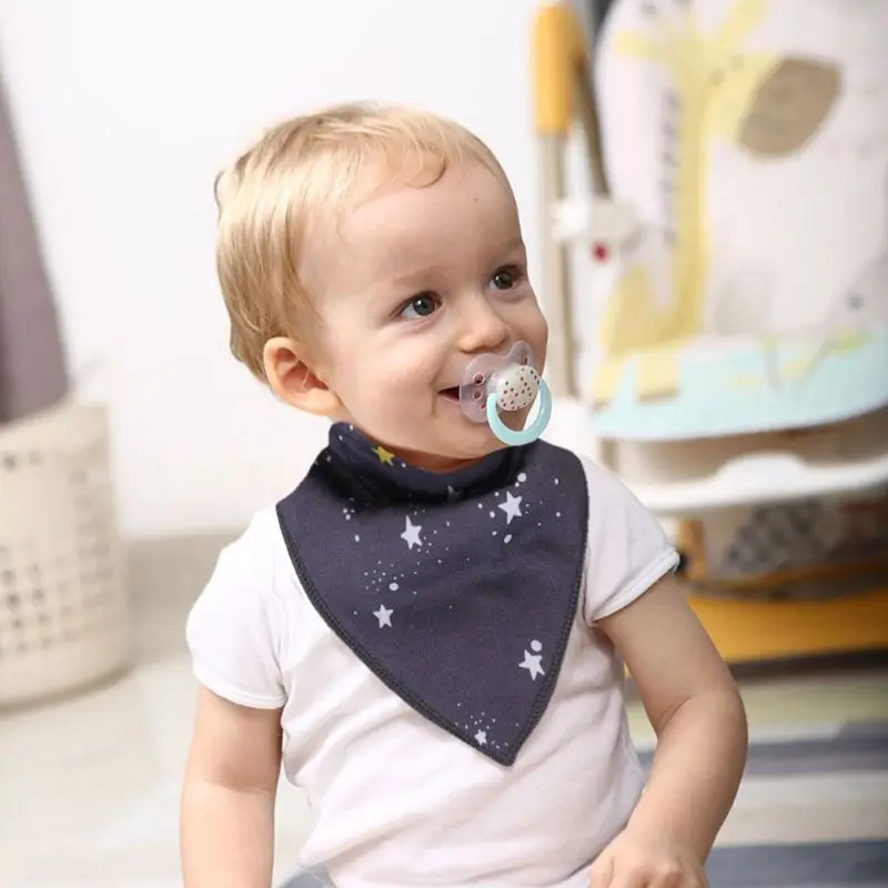 

8 Pcs/set Baby Boys Girls for TRIANGLE Bibs Adjustable Snaps Infant Saliva Towel