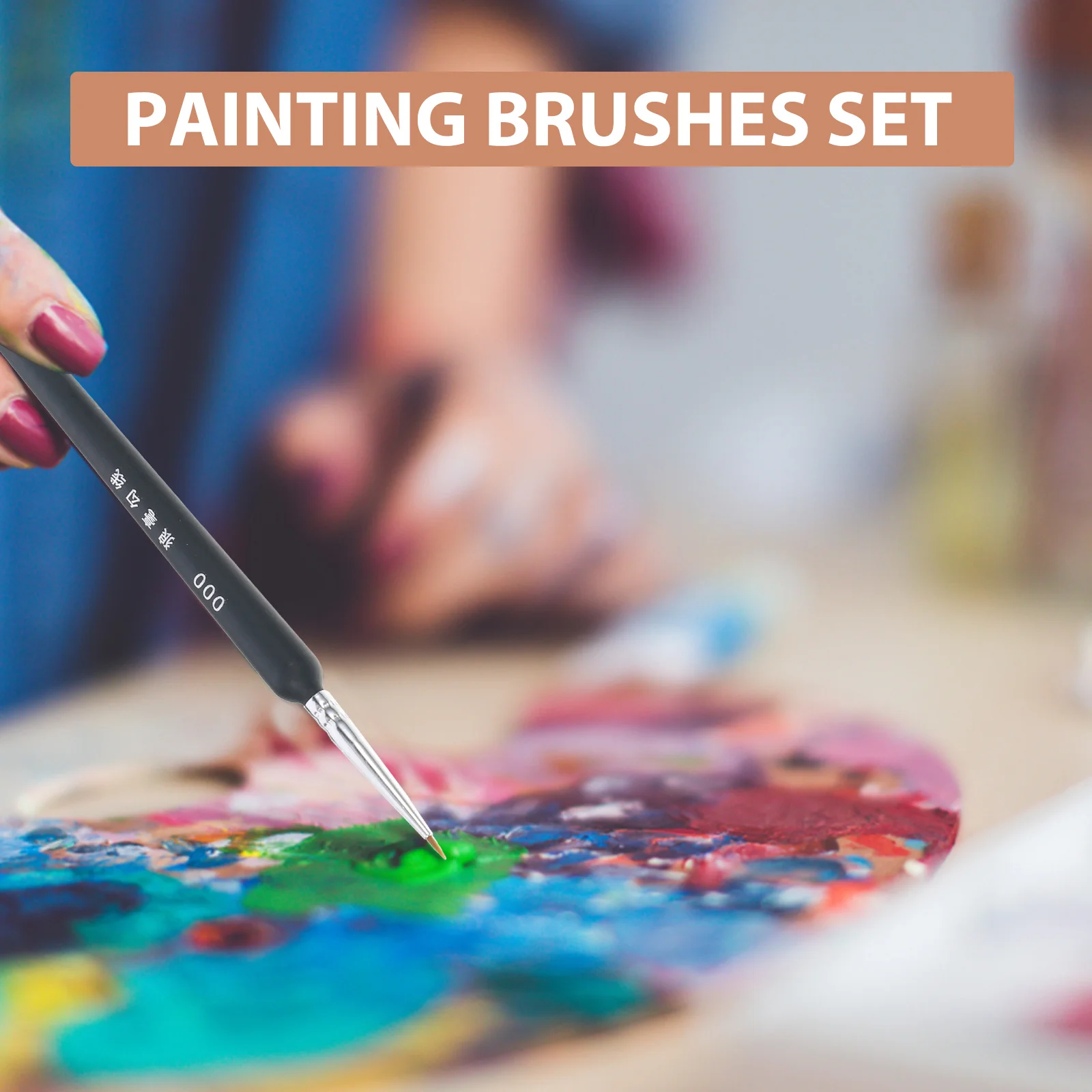 

Набор кистей для макияжа с акварелью, маслом, мелкими акриловыми волосами, миниатюрные подкладки волка, модель «сделай сам» для миниатюрног...