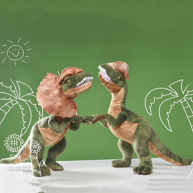 

Jurassic Park Dilophosaurus Double Crested Lizard Figure Stuffed Cool Dinosaur Plush Toy Kids Gift for Children Dropshipping