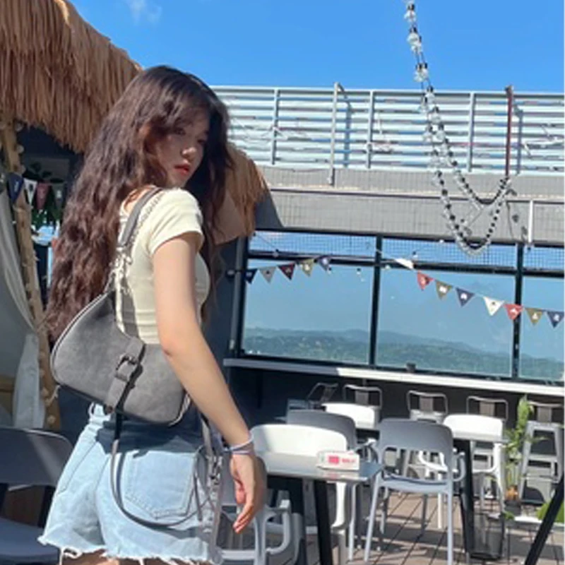 2023 Fashion Women's Armpit Bag Vintage Half Moon Bag Canvas Handbag Designer Shoulder Bag Small Handbag Protective Female Bagot