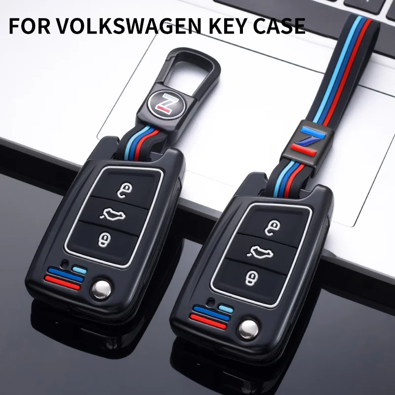 Luminous Zinc Alloy Remote Start Smart Car Key Case Skin for Volkswagen Golf MK7 Jetta Tiguan MK2 Skoda Decorate Cover Shell