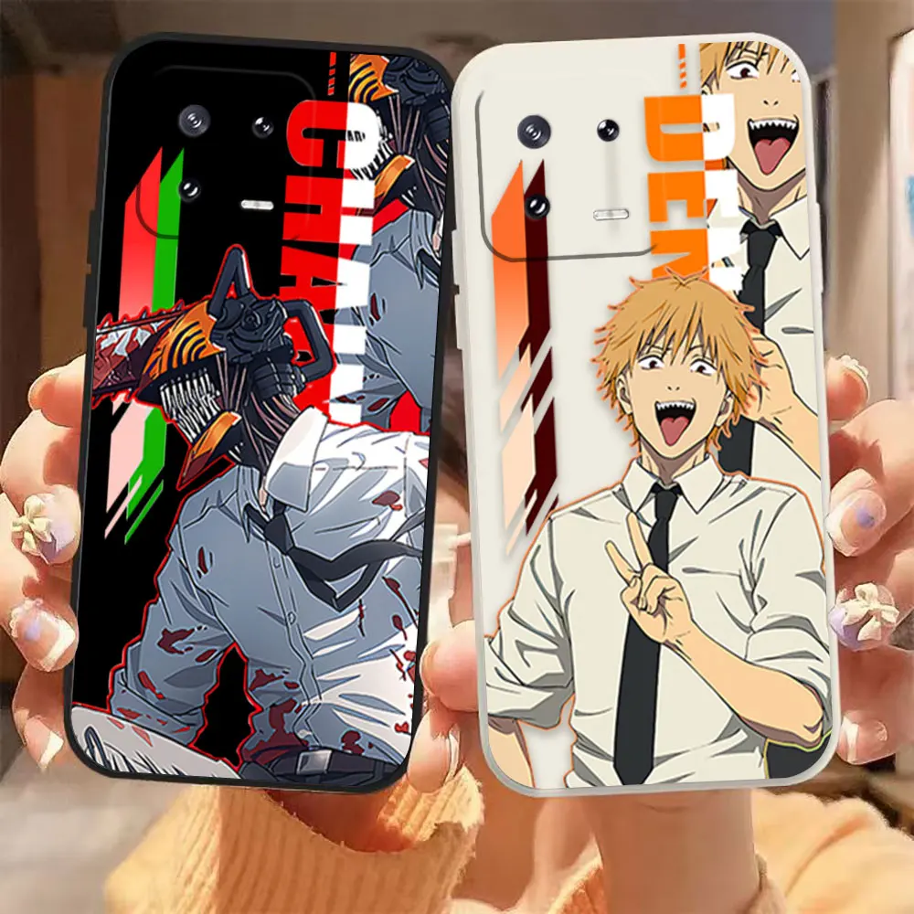 

Anime Chainsaw Man Denji Phone Case For Xiaomi 13 12 12S 11 11T 10 10S 9 9SE 8 8SE Pro Ultra Lite Colour Liquid Case Funda Shell