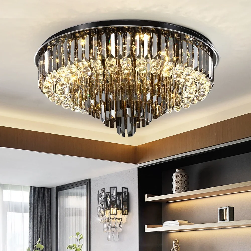 

New Crystal Chandelier Modern Exalted Luxury Lighting Round Hanging Lamp for Living Room Bedroom Indoor Home Light Fixtures