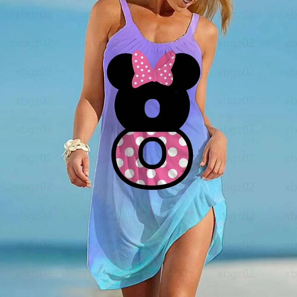 Robe ample et élégante pour femmes tenue de plage sans manches Sexy 5XL Disney Minnie Mouse style Boho livraison gratuit