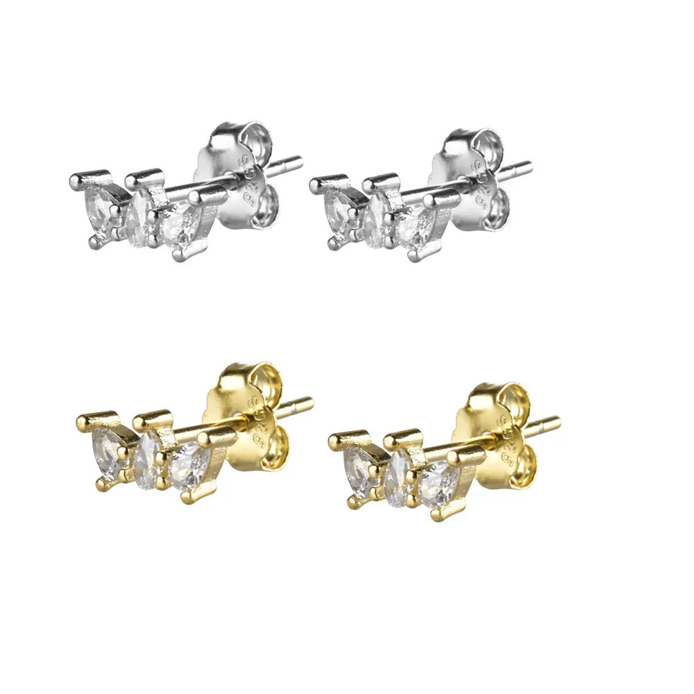 

Water Drop Earrings White Diamond Stud Earrings Female S925 Silver Sterling Silver Simple Crown Freshess Earrings Jewelry