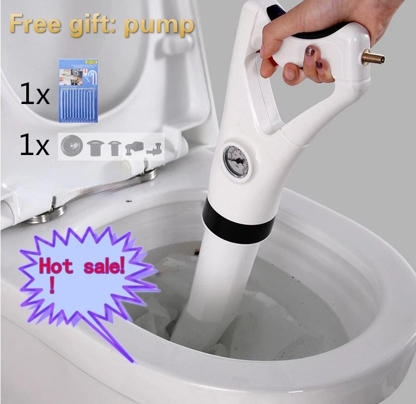 

One Second Pass Toilet Plunger High Pressure Air Drain Toilet Kitchen Sewer Pipe Blockades Cleaning Clog Remover Cleaner Kit