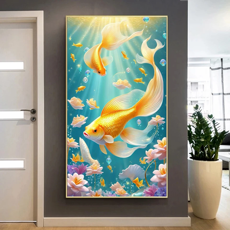 5d Diy алмазная живопись Koi изображение полного бриллианта мозаика вышивка большие