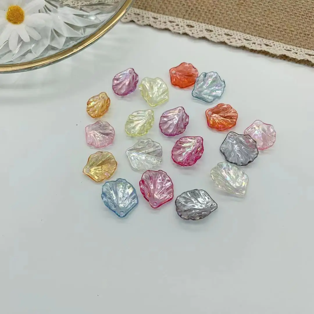 

100Pcs Acrylic Charms Pendants Flower Petal Beads For DIY Earrings Making Hair Accessories Women Girls Fashion Jewelry Findings