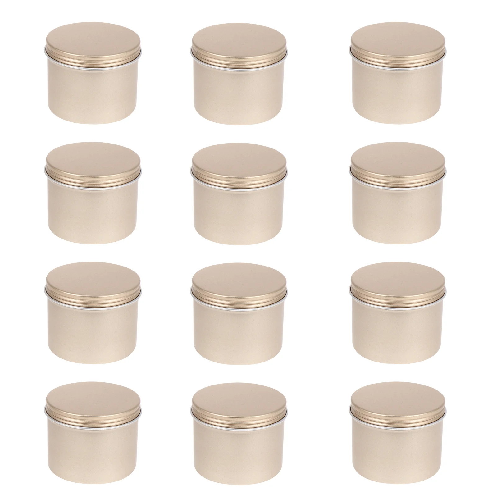 

12 Pcs Aromatherapy Cosmetics Aluminum Jar Travel Containers Cream Metallic Eyeshadow Refillable