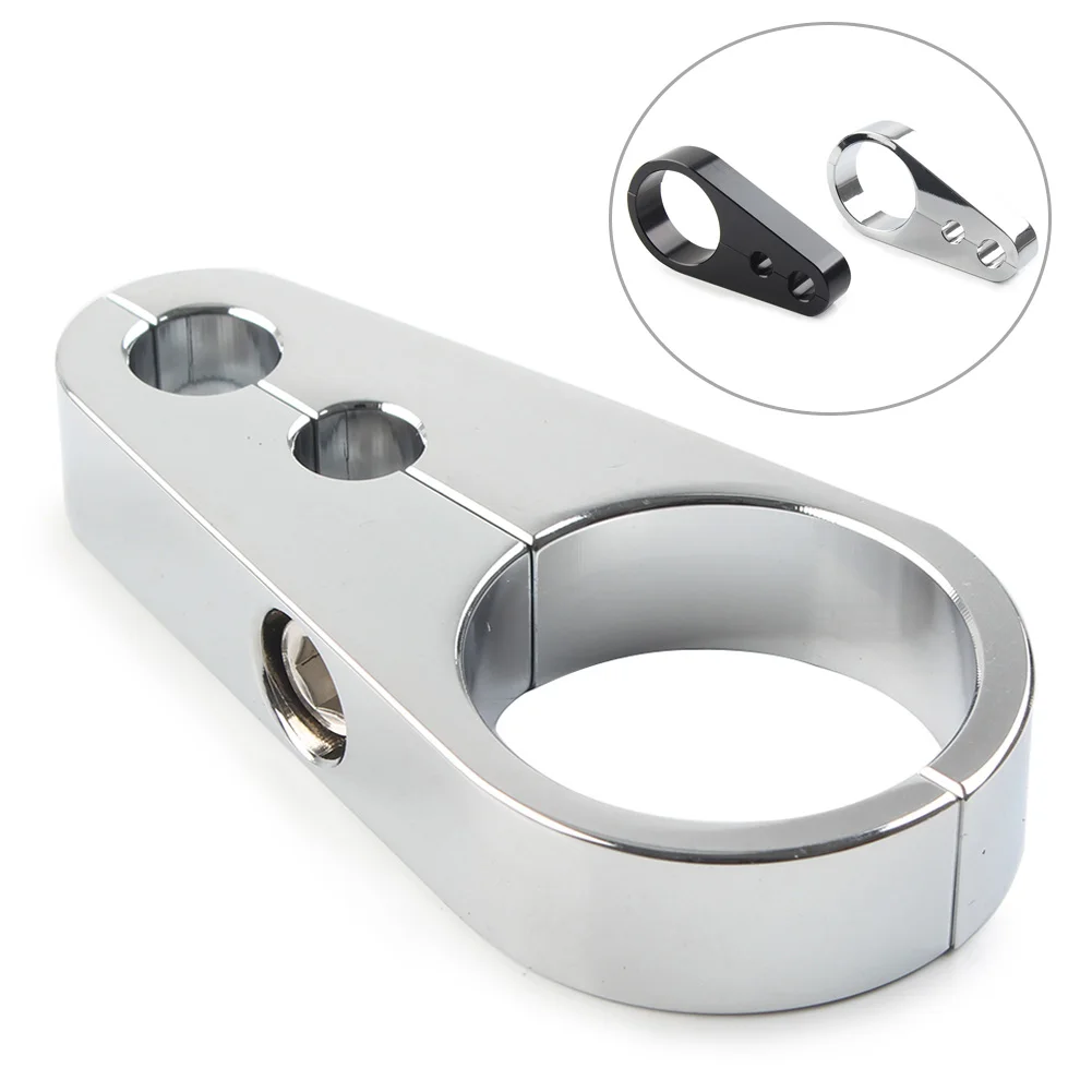 

Motorcycle Brake Clutch Cable Wire Clamp Clip For Harley Davidson Bikes With 1-1/4" Handlebar Black/Chrome
