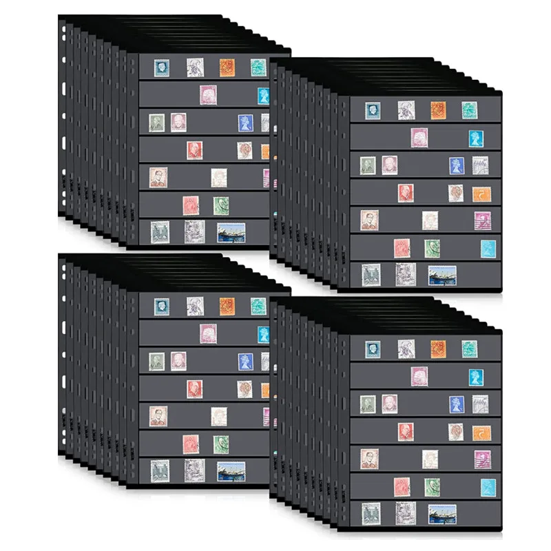 

10/20 PCS Card Album Pocket Replacement Inner Page Collection Album Collection Card Album Binder Album Black Storage Page