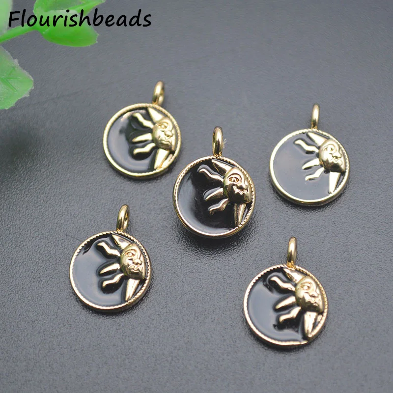

20pc Wholesale Nickel Free Anti Rust Gold Plating Round Moon Face Charms Pendants for Jewelry Earring Bracelet Making