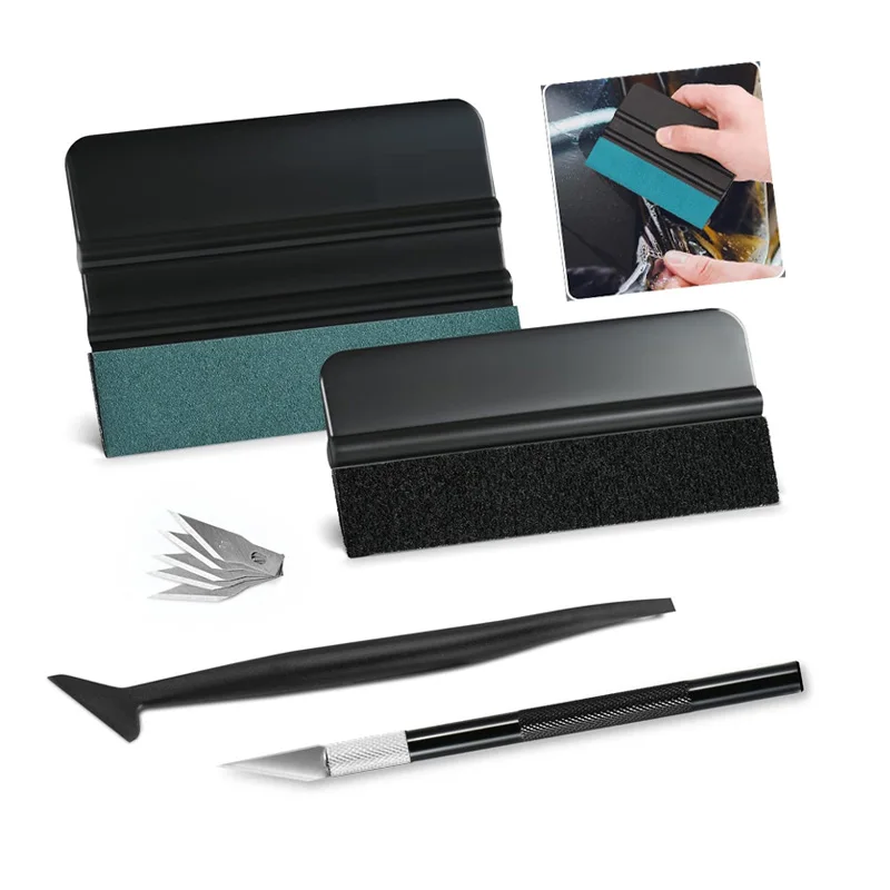 

Набор Инструментов Для Тонировки Автомобильных Стекол Из 9 Предметов: Фетровый Скребок, Микро-скребок