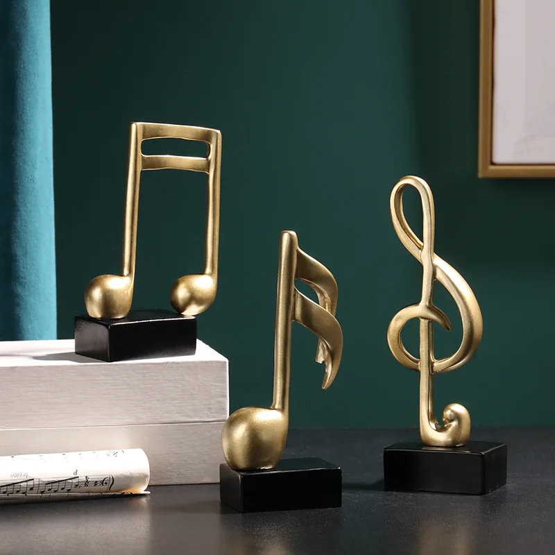 

Home Decoration Ornaments Musical Note 3PCS/SET Sculpture European Resin Art Crafts Gift Creative Room Hotel Store Desktop Decor