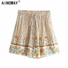 Женское винтажное платье из искусственного шелка, с цветочным принтом