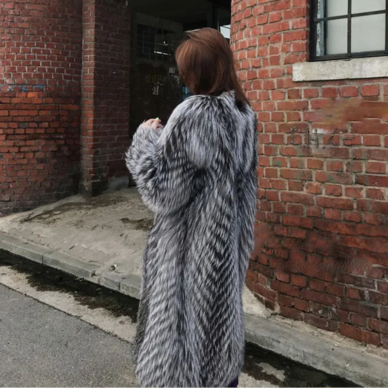 Faux Fox Fur Coat Hairy Jacket Women's Winter Clothes Free Shipping 2022 New Elegant Luxury Warm Russian Fashion Designer Fake