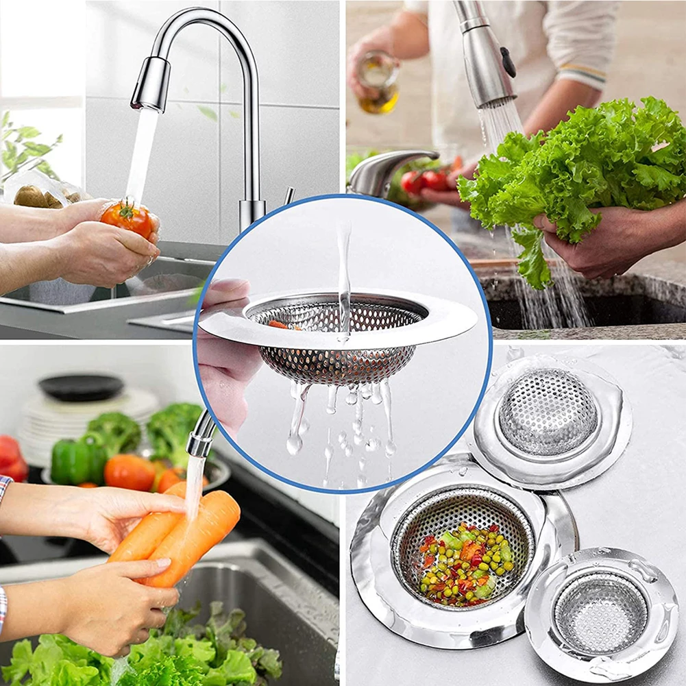 

Kitchen Water Sink Filter Sink Mesh Strainer Kitchen Tool Stainless Steel Bathroom Floor Drain Cover Shower Hair Catche Stopper
