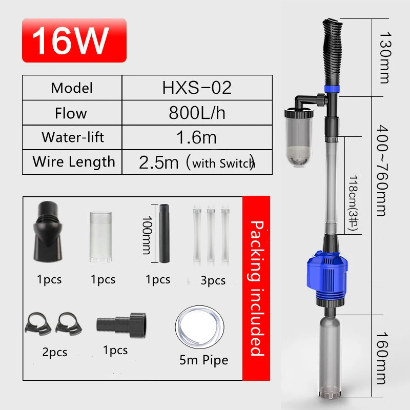 Купить Мойка для песка для аквариума, мощный всасывающий Электрический сифон, работающий на аквариуме, электрический насос для замены воды, набор ...