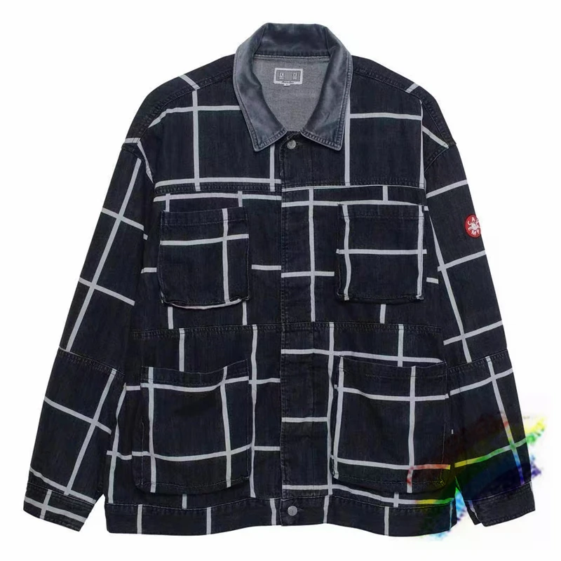

CAVEMPT C.E Jacket Men Women 1:1 Best Quality Striped Washed Distressed Denim Blazer Cav Empt Bread Coats Outerwear Male Clothes