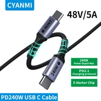 CYANMI 240W USB Type C Cable Power Line PD3.1 for PS5 Nintendo Switch Galaxy S22 MacBook Blazing-Fast Charging Cable 48V5A USB C