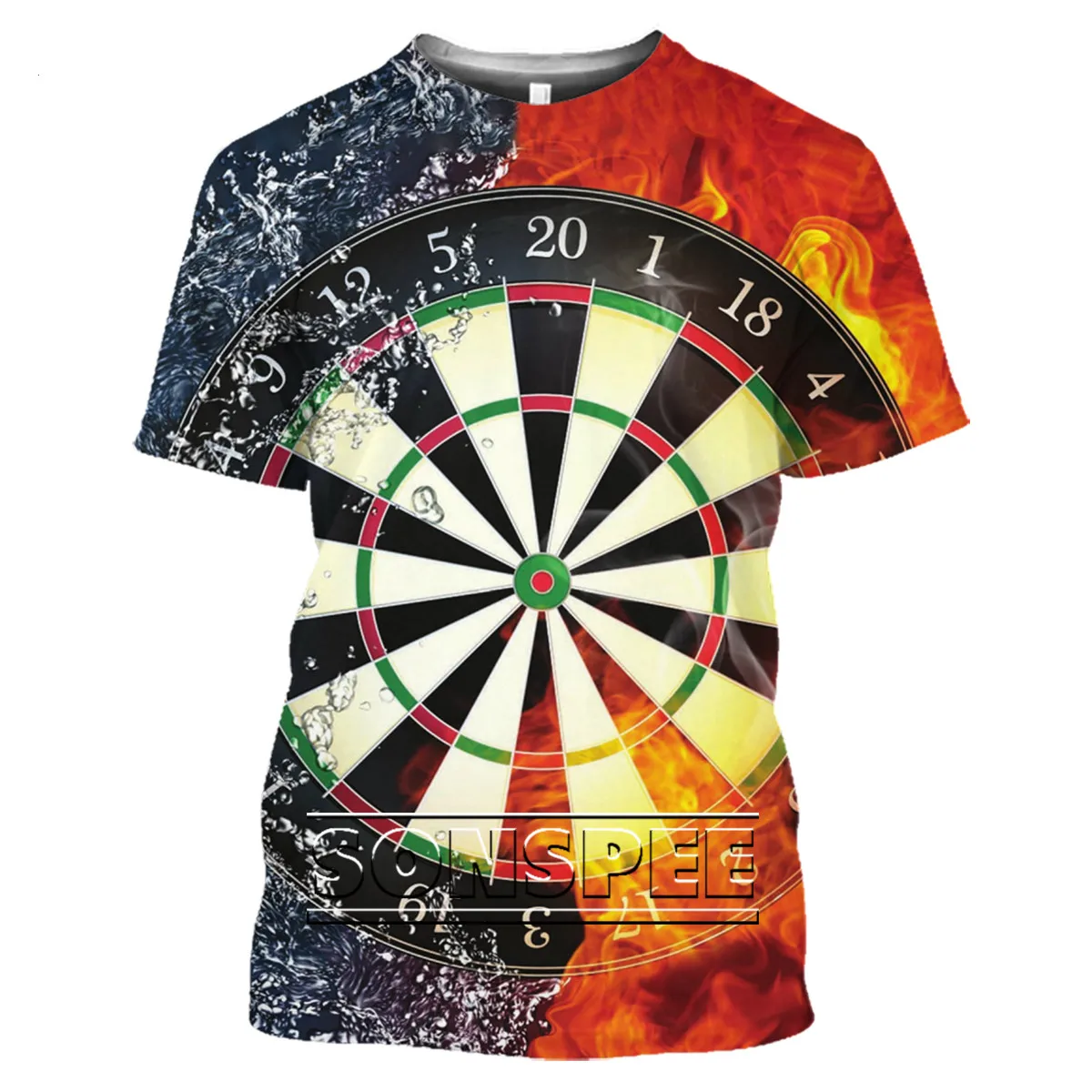 

Men's Trend Short Sleeved Sports 3D Printed T-shirt Shirt Bottom Shirt Darts Bet Personality Street Wild Top T-shirt Fashion Sum
