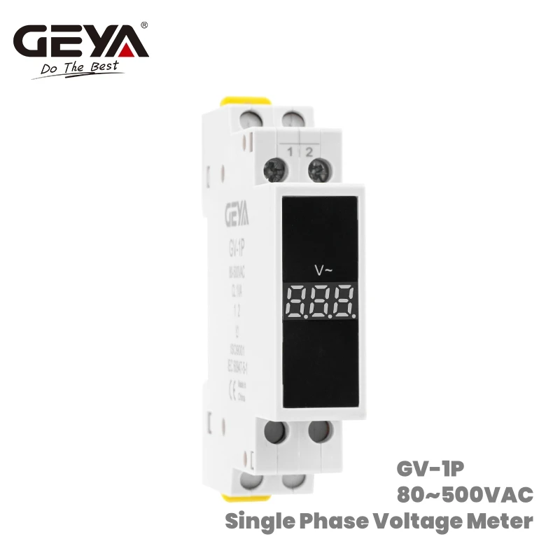 GEYA цифровой вольтметр на DIN-рейке однофазный трехфазный измеритель напряжения
