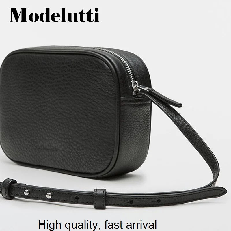 

New Genuine 2023 Leather One Shoulder Small Square Bags Wild Solid Color Simple Casual Ladies Camera Bag Crossbody