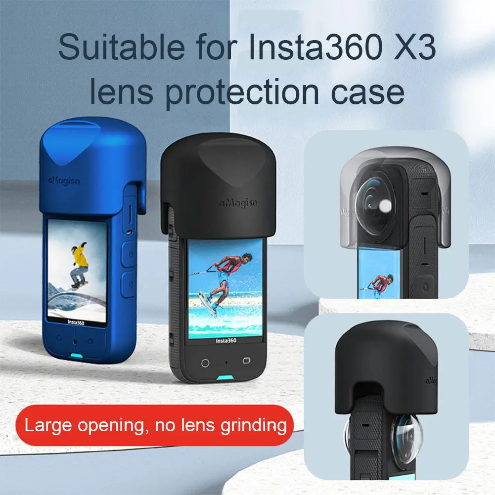 

aMagisn For Insta360 X3 Lens / Body Silicone Cover Guards Cap 360X3 Protection Protective Accessories Body Case