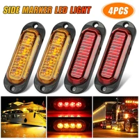 4 pcs amber red 4led side marker clearance light 12 24v waterproof lens lamp modified accessories for truck trailer rv