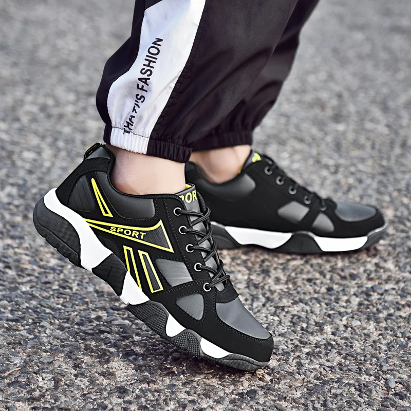 Shoes Women/Men Couples Sneakers Mens Walking Shoes Women Outdoor PU Lace Up Gym Shoes Non-slip Comfortable Sport Shoe
