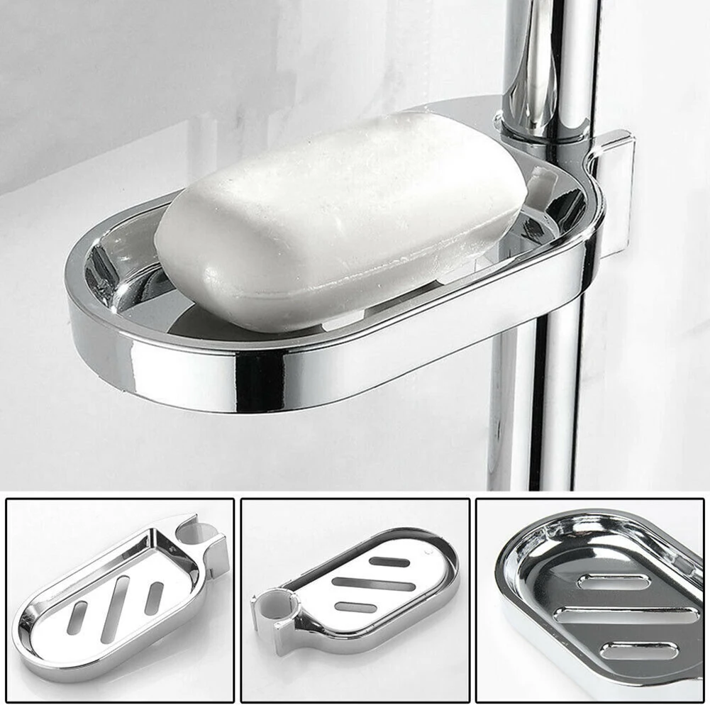 

25mm Plastic Shower Rail Soap Dish Box Soap Holder Soap Pallet Shower Rod Slide Bar ABS Chrome For Sliding Bar Bathroom Tray