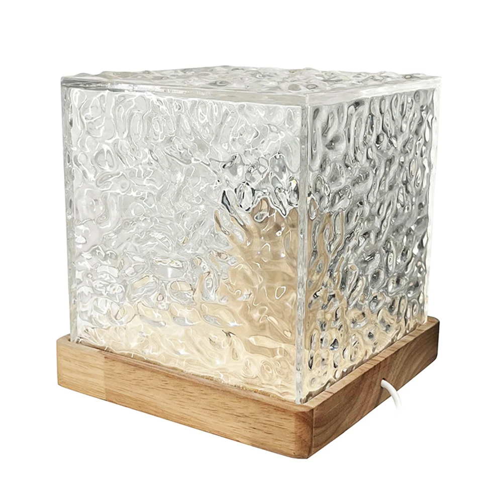 Вращающийся маленький ночник с водной рябью пульт дистанционного управления куб