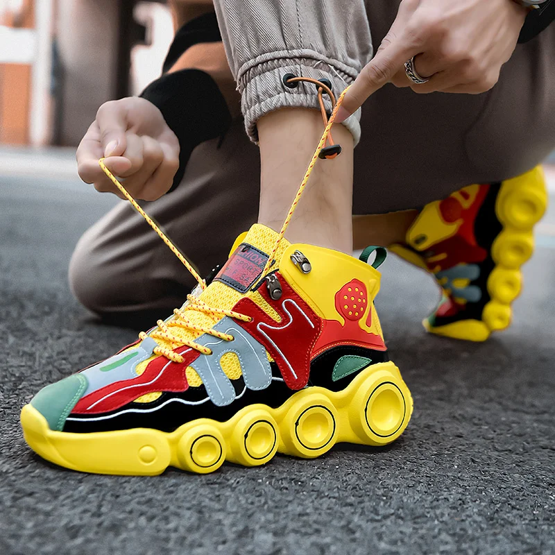 

Fashion Sport Shoes Men Personality Trendy Casual Shoes Thick Soled Increased Men Show Sneakers Luminous Outdoor Walking Hombre