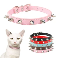 cool cat dog collar cats dog leather spiked studded collars for small medium dogs cats chihuahua personalized cat collar