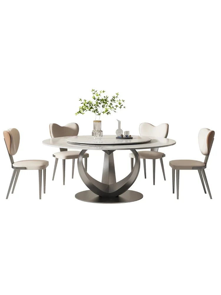 Круглый стол обеденный большой семейный современный простой с круглым