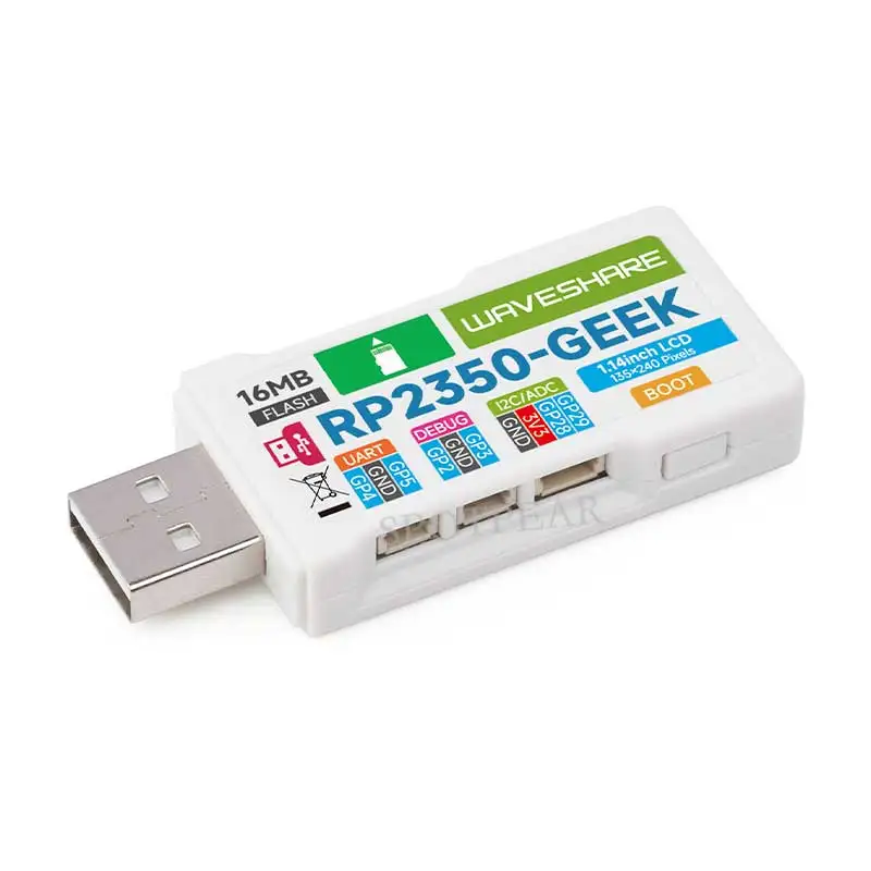 Raspberry Pi Pico 2 RP2350 GEEK 1 14-дюймовый ЖК-дисплей 240x135 65K SWD/UART/I2C для OpenOCD/CMSIS-DAP