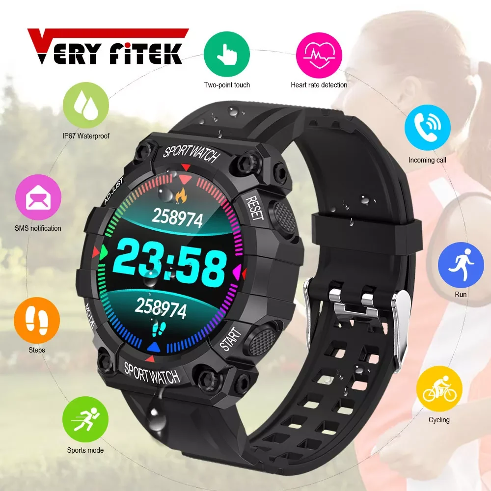 

FD68 Sports Smart Watch Men Women Fitness Tracker Bluetooth Watch Heart Rate Monitor Blood Pressure SmartWatch for Android IOS
