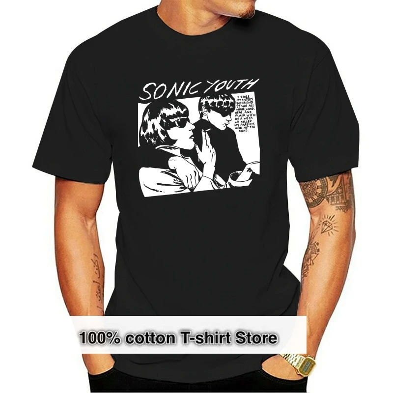 

Sonic Youth Goo Black Thurston Moore Kim Gordon Official Tee T-Shirt Mens Funny Short Sleeve Cotton T-Shirts
