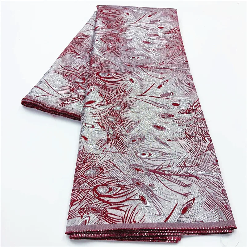 

5 Yard African Tulle Lace Fabric Satin Nigerian Brocade Gild Jacquard Lace Fabric For Sewing Wedding Party Dress Women Cloth