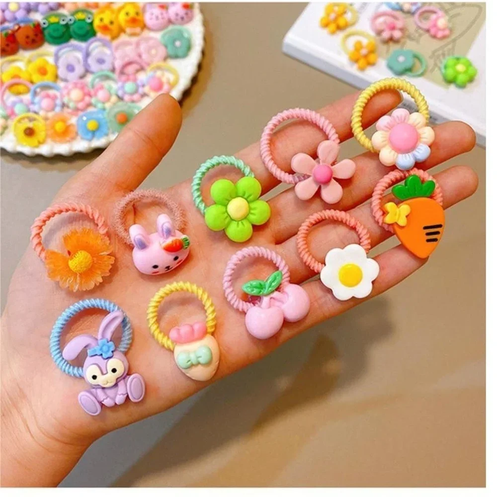 20-100 шт. детские веревки для волос с милым цветком повязка Harmfulless радужного цвета