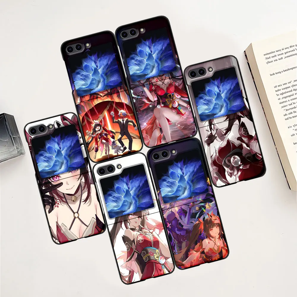 Милый блестящий чехол со звездами и направляющими для Samsung Galaxy Z Flip5 черный