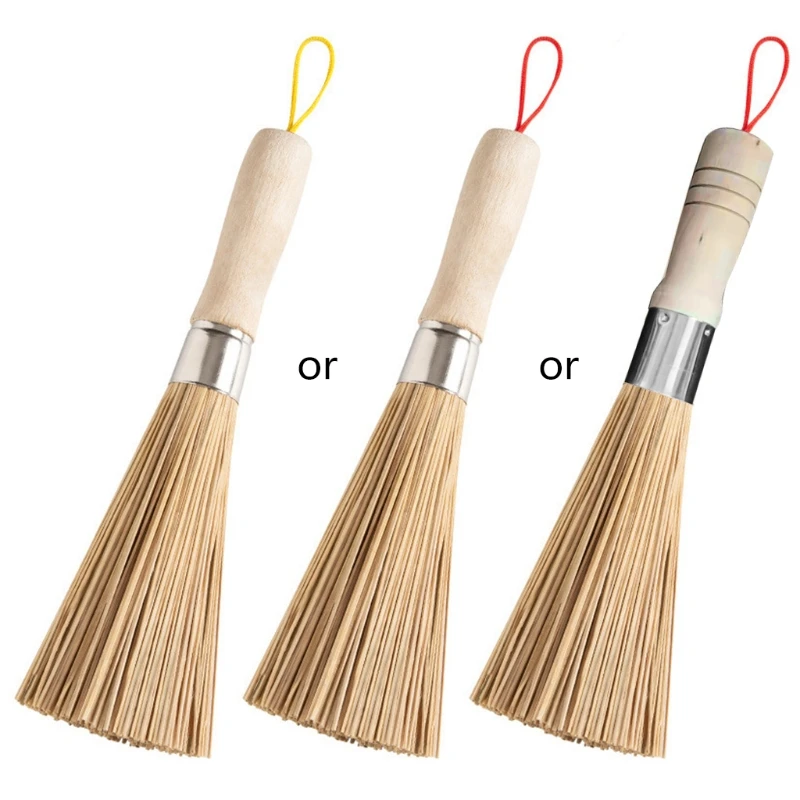 

Hanging Natural Bamboo Wood Long-handled Brush, Bamboo Dishwashing Pot Brush