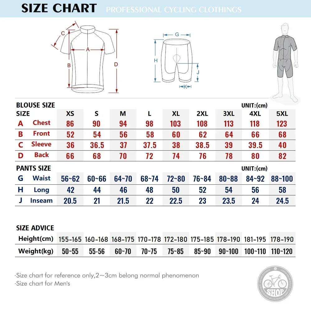 Комплект велосипедной одежды Ralvpha мужской дышащая рубашка с коротким рукавом и