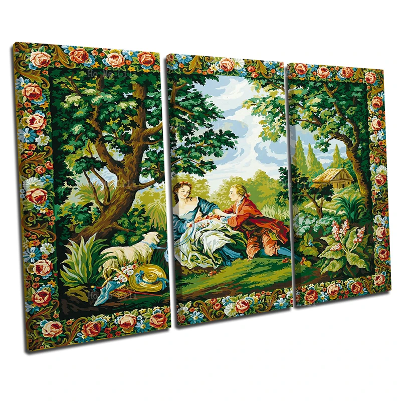 

Charms Of Country Life The Garden Of Love And Bull Hunting Medieval Retro Canvas Wall Art By Ho Me Lili For Livingroom Decor