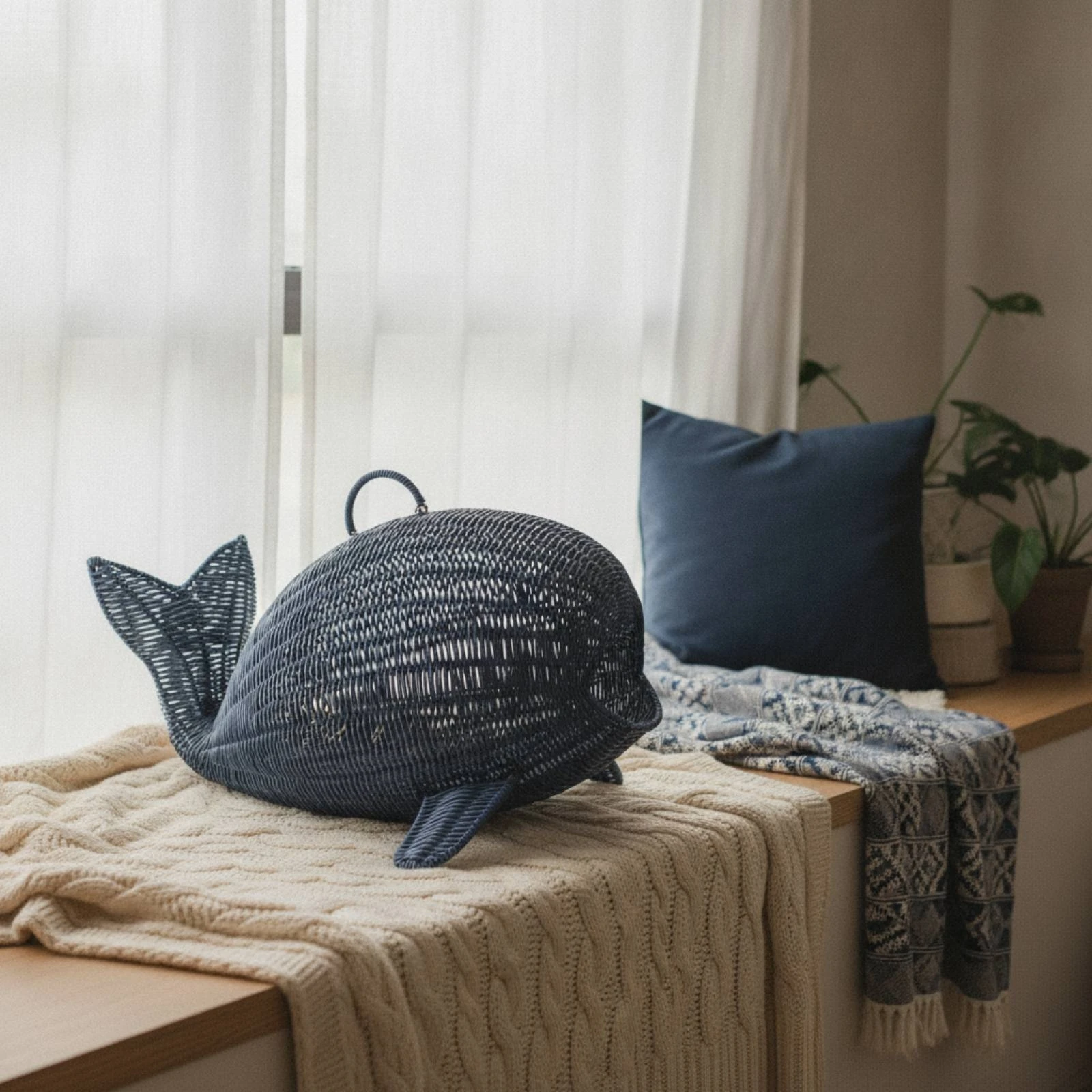 Лежанка для кошек Whale Cat Bed Private Rattan: дышащая, уютная, для дома, для гостиной (art.: 3920dc360ef30) - 3920dc360ef30