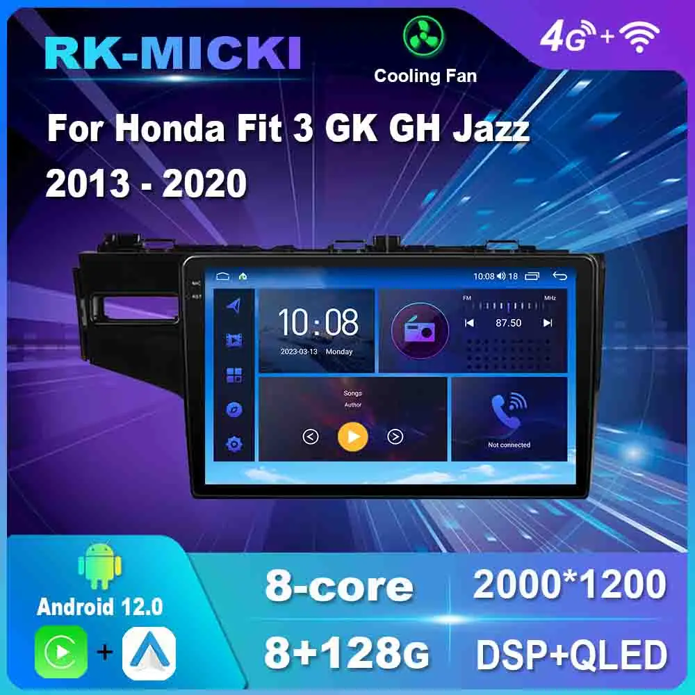 

9 Inch Android 12.0 For Honda Fit 3 GK GH Jazz 2013 - 2020 Multimedia Player Auto Radio GPS Carplay 4G WiFi DSP