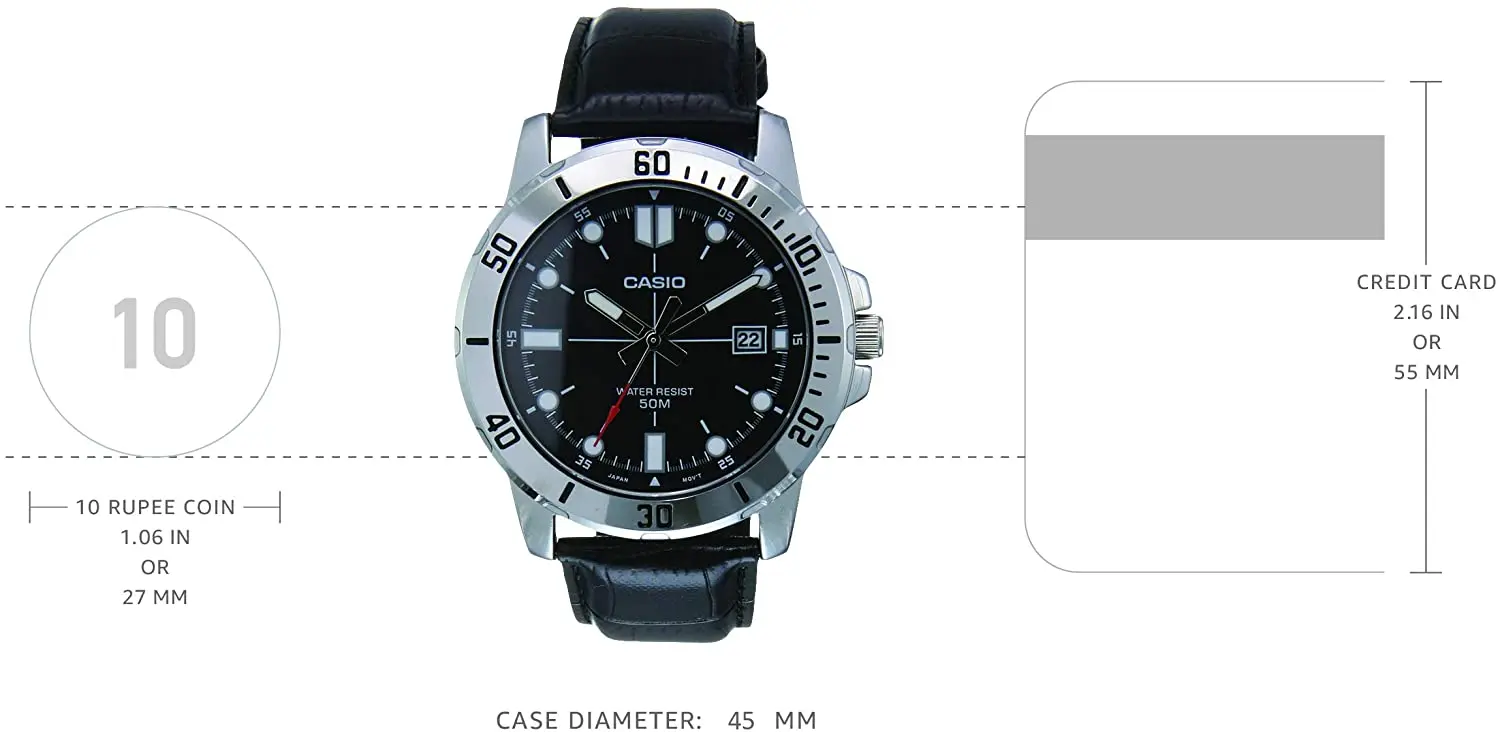 Casio повседневный аналоговый Дисплей 1EVUDF кожаные часы Часы наручные мужские